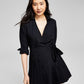 And Now This Women's Long Sleeve Pleated Dress Black Size Medium