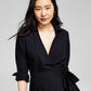 And Now This Women's Long Sleeve Pleated Dress Black Size Medium