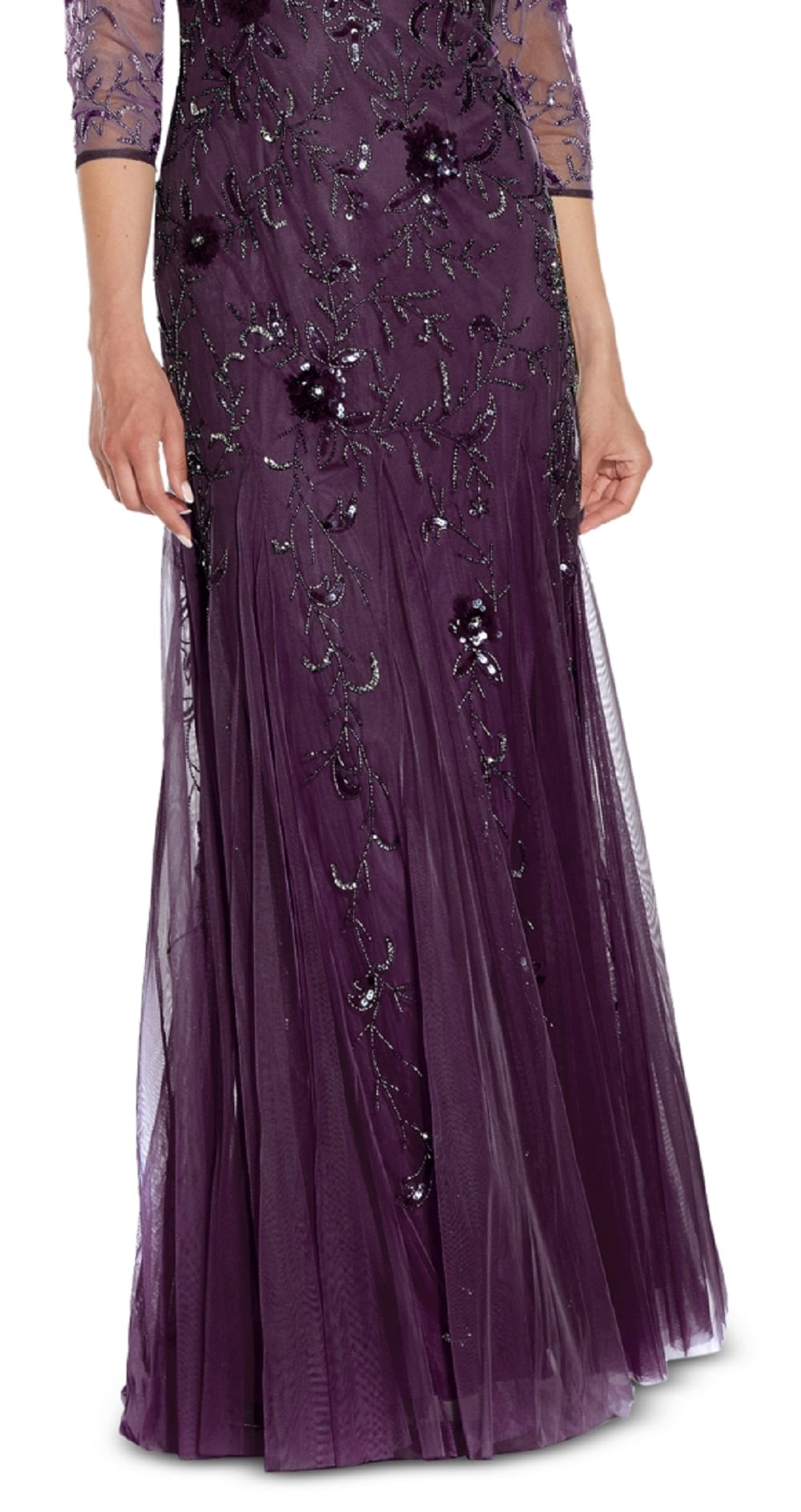 Adrianna Papell Women's Embellished Gown Purple Size 12