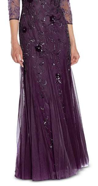 Adrianna Papell Women's Embellished Gown Purple Size 12