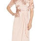 Adrianna Papell Women's Embroidery Crepe Satin Gown Pink Size 6
