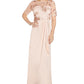 Adrianna Papell Women's Embroidery Crepe Satin Gown Pink Size 6
