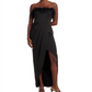 Aidan by Aidan Mattox Women's Strapless Feather Trim Gown Black Size 8