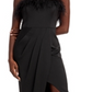 Aidan by Aidan Mattox Women's Strapless Feather Trim Gown Black Size 8