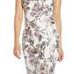 Adrianna Papell Women's Floral Print Column Gown White Size 0