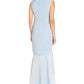 Adrianna Papell Women's Button Trim High Low Gown Blue Size 2