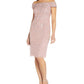 Adrianna Papell Women's Off The Shoulder Embellished Dress Pink Size 14