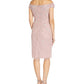 Adrianna Papell Women's Off The Shoulder Embellished Dress Pink Size 14