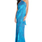 Aidan By Aidan Mattox Women's Drape Back Halter Gown Blue Size 12