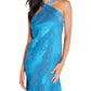 Aidan By Aidan Mattox Women's Drape Back Halter Gown Blue Size 12