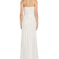 Adrianna Papell Women's V Neck Beaded Gown White Size 2