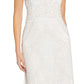Adrianna Papell Women's V Neck Beaded Gown White Size 2