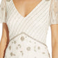 Adrianna Papell Women's Beaded Flutter Sleeve Dress White Size 8