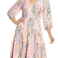 Adrianna Papell Women's Floral Print Midi Dress Pink Size 4