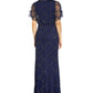 Adrianna Papell Women's Beaded Evening Gown Blue Size 8