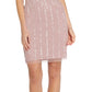 Papell Studio Women's Beaded Sheath Dress Pink Size 14