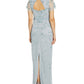 Papell Studio Women's Embellished Sweetheart Neckline Sheath Dress Blue Size 8