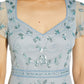 Papell Studio Women's Embellished Sweetheart Neckline Sheath Dress Blue Size 8
