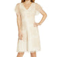 Adrianna Papell Women's Beaded Cocktail Dress Beige Size 16