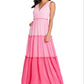 Aidan By Aidan Mattox Women's Color Block Tiered Gown Pink Size 12