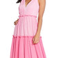 Aidan By Aidan Mattox Women's Color Block Tiered Gown Pink Size 12