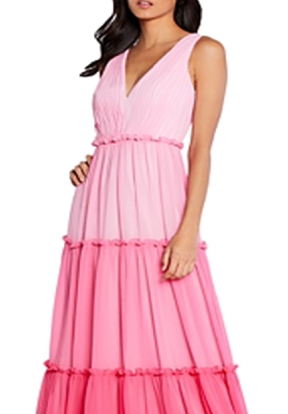 Aidan By Aidan Mattox Women's Color Block Tiered Gown Pink Size 12