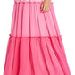 Aidan By Aidan Mattox Women's Color Block Tiered Gown Pink Size 12