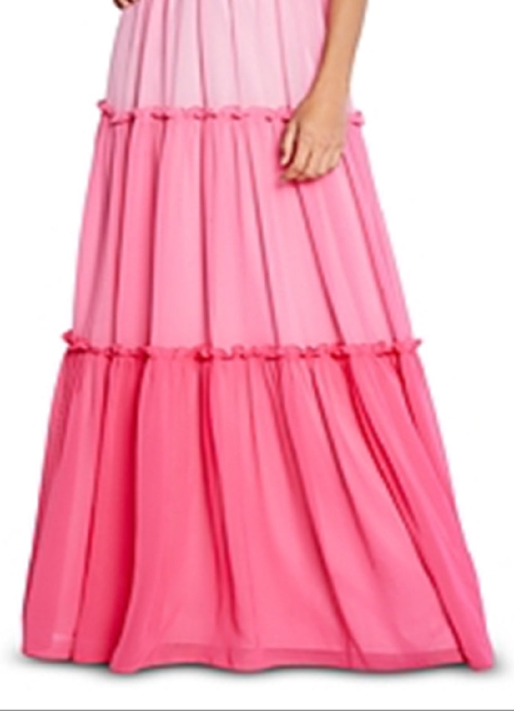 Aidan By Aidan Mattox Women's Color Block Tiered Gown Pink Size 12