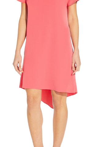 Adrianna Papell Women's High Low Shift Dress Pink Size 0