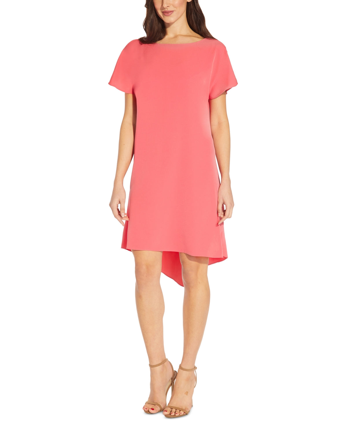 Adrianna Papell Women's High Low Shift Dress Pink Size 8