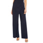 Adrianna Papell Women's Petite Embellished One Shoulder Jumpsuit Blue Size 8