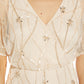 Adrianna Papell Women's Beaded Illusion Blouson Gown Brown Size 4Petite