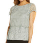 Adrianna Papell Women's Beaded Mesh Top Blue Size 4