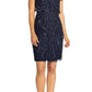 Adrianna Papell Women's Embellished Overlay Dress Blue Size 6