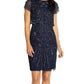 Adrianna Papell Women's Embellished Overlay Dress Blue Size 6