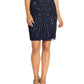 Adrianna Papell Women's Embellished Overlay Dress Blue Size 6