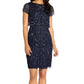 Adrianna Papell Women's Embellished Overlay Dress Blue Size 8