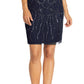 Adrianna Papell Women's Embellished Overlay Dress Blue Size 14