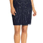Adrianna Papell Women's Embellished Overlay Dress Blue Size 4