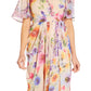 Adrianna Papell Women's Floral Print Chiffon Gown Brown Size 6