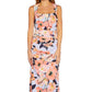 Adrianna Papell Women's Square Neck Floral Print Gown Blue Size 14