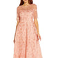 Adrianna Papell Women's Embroidered Fit & Flare Dress Pink Size 2