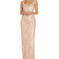 Adrianna Papell Women's Ribbon Embroidered Column Evening Gown Pink Size 6