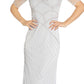 Adrianna Papell Women's V Neck Beaded Gown Blue Size 10