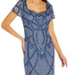 Adrianna Papell Women's Beaded Back Cutout Sheath Dress Blue Size 2