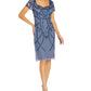 Adrianna Papell Women's Beaded Back Cutout Sheath Dress Blue Size 2