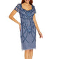 Adrianna Papell Women's Beaded Back Cutout Sheath Dress Blue Size 16