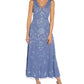 ADRIANNA PAPELL Womens Blue Embellished Zippered Lined Sleeveless V Neck Maxi Party Dress Size 16