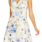 Adrianna Papell Women's Floral Jacquard Sleeveless Fit & Flare Dress Blue Size 8