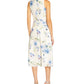 Adrianna Papell Women's Floral Jacquard Sleeveless Fit & Flare Dress Blue Size 16